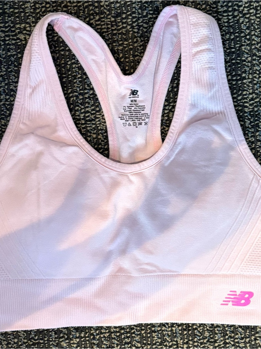 New Balance Pink Seamless Racerback Sports Bra